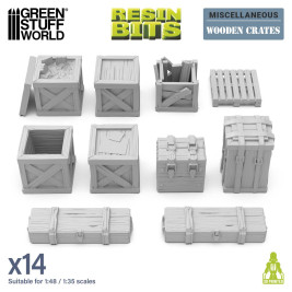 3D Printed Set Wooden Food Crates – drewniane skrzynki transportowe drukowane w technologii 3D (14 szt.)