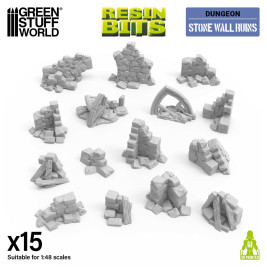 3D Printed Set Stone Wall Ruins – ruiny muru kamiennego drukowane w technologii 3D (15 szt.)