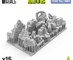 3D Printed Set Stone Wall Ruins – ruiny muru kamiennego drukowane w technologii 3D (15 szt.)