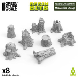 3D Printed Set Medium Tree Stumps – średnie pnie drzew drukowane w technologii 3D (8 szt.)