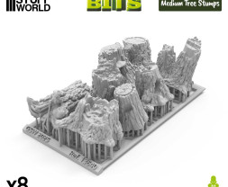 3D Printed Set Medium Tree Stumps – średnie pnie drzew drukowane w technologii 3D (8 szt.)