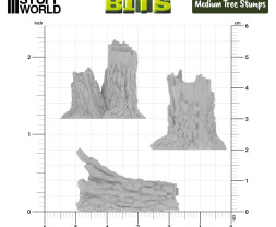 3D Printed Set Medium Tree Stumps – średnie pnie drzew drukowane w technologii 3D (8 szt.)