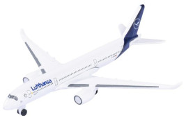 Metalowy samolot pasażerski Majorette - Airbus A350-900 Lufthansa