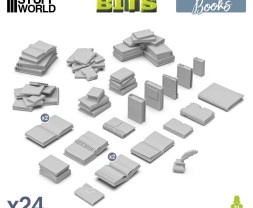  Books 1:35 3D printed set - 24x 3D tištěné knihy